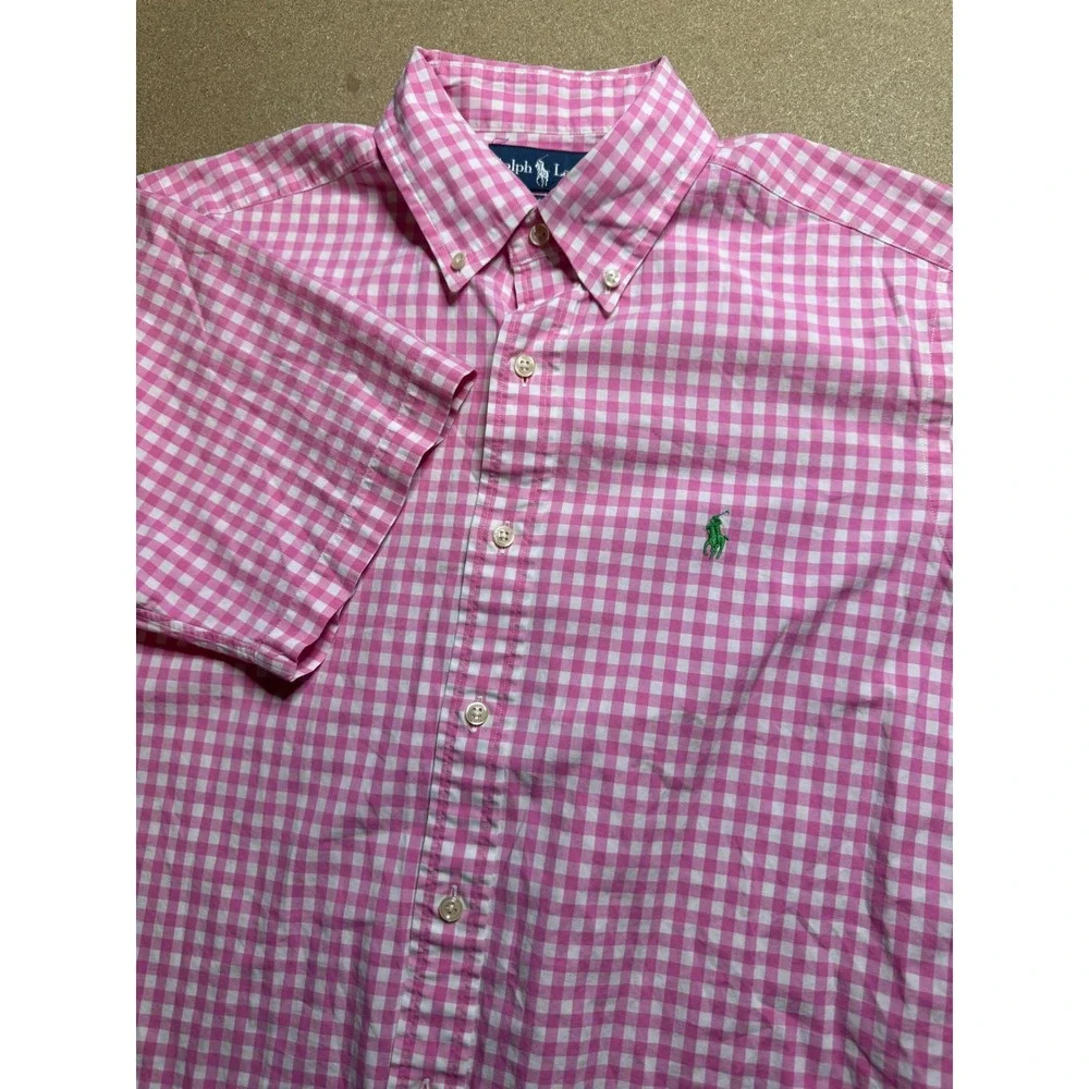 Ralph Lauren Classic Fit Pink Gingham Check Short‎ Sleeve Shirt Kids